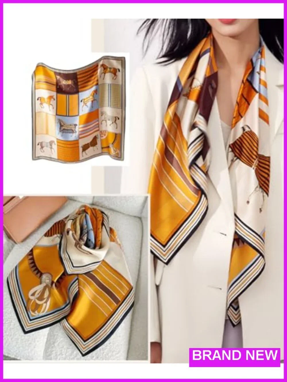Lightweight Satin Hair Scarf Fashion Head Wrap for Women